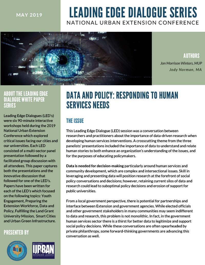 Data Policy Responding to Human Service Needs cover