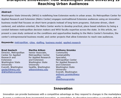 Journal of Extension Disruptive Innovation special issue cover