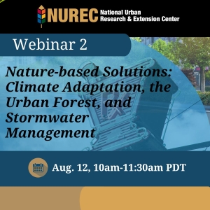 webinar title graphic Climate Adaptation, the Urban Forest, and Stormwater Management
